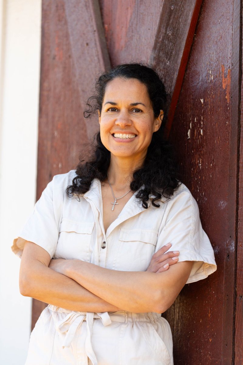 Stephanie Rocha, agricultural and construction law attorney, at her family farm in San Martin, California